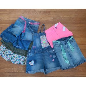 Girl Lot of 7 Jordache ,Studio V, Wonder Nation Shorts Size 14 ,14-16